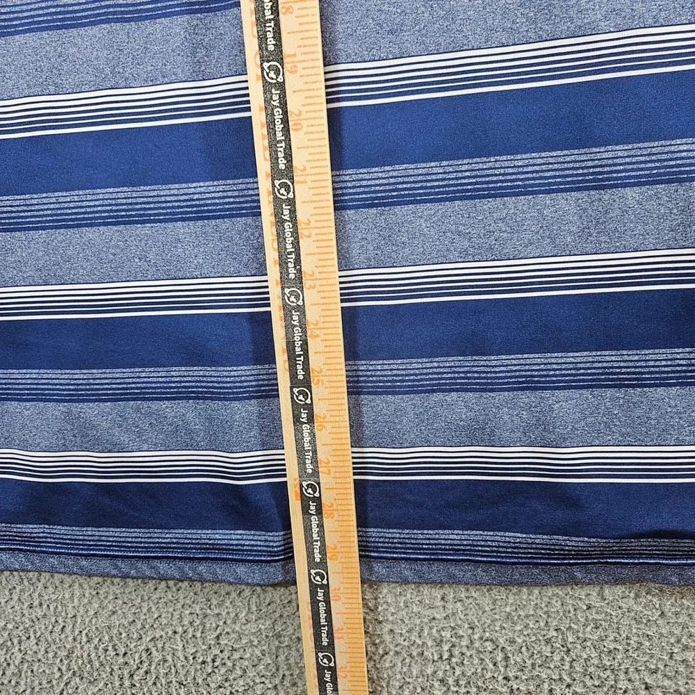 Oakley Mens Hydrolix Golf Polo Shirt Blue Striped Regular Fit Large L - Picture 8 of 9